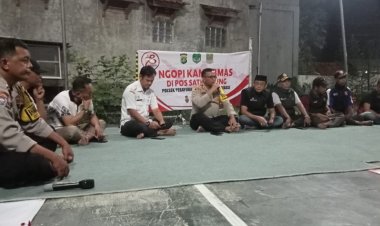 Ngopi Kamtibmas, Kapolsek Pebayuran Dengan Satgas Anti Tawuran 