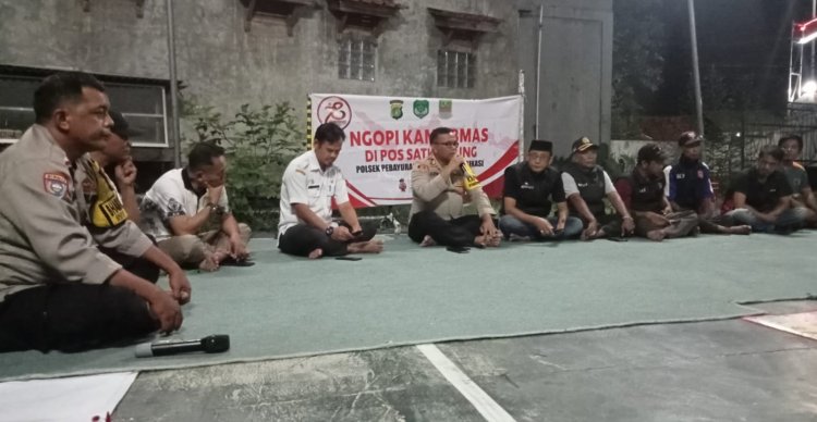 Ngopi Kamtibmas, Kapolsek Pebayuran Dengan Satgas Anti Tawuran 