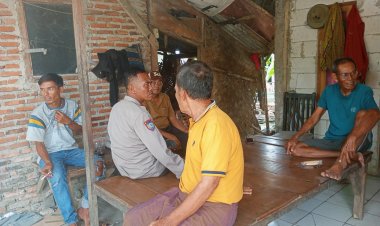 Bhabinkamtibmas Desa Sumbersari Giat Sapa Warga Sampaikan Pesan dan Himbauan Kamtibmas 