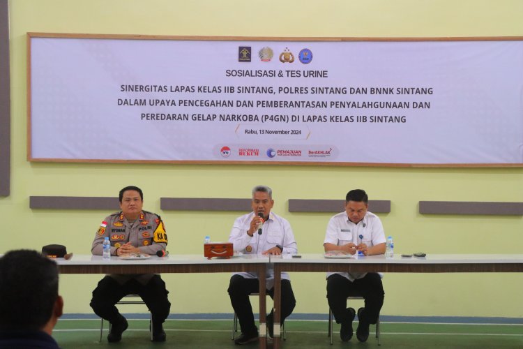 Polres Sintang Gandeng BNN Sintang Lakukan Sosialisasi dan Tes Urine Warga Binaan Lapas Hingga Petugas