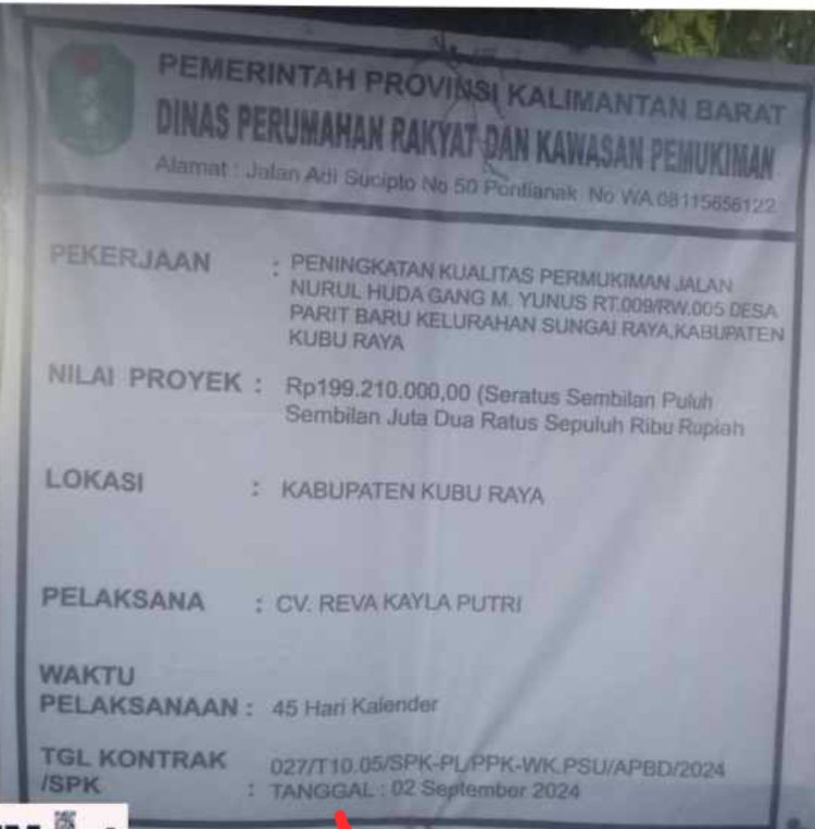 Proyek Jalan Lingkungan Senilai 199.210.000 Juta Diduga Dikerjakan Asal Jadi