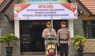 Kapolres Melawi Pimpin Upacara Kenaikan Pangkat Pengabdian Polri
