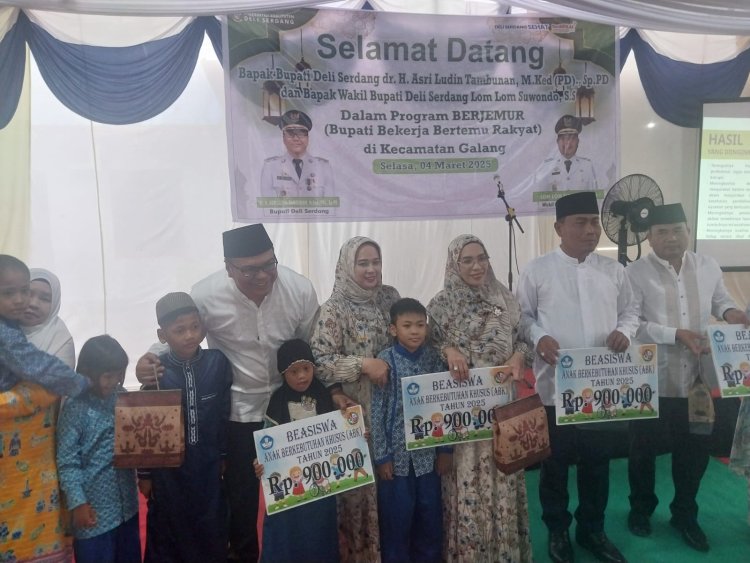 Bupati Deliserdang Berjemur di Galang Berbagai Bantuan Diserahkan