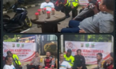 Kanit Intelkam Polsek Serang Baru Beserta Anggota Giat Ngopi Kamtibmas,Berikan Himbauan Kamtibmas Kepada Masyarakat 