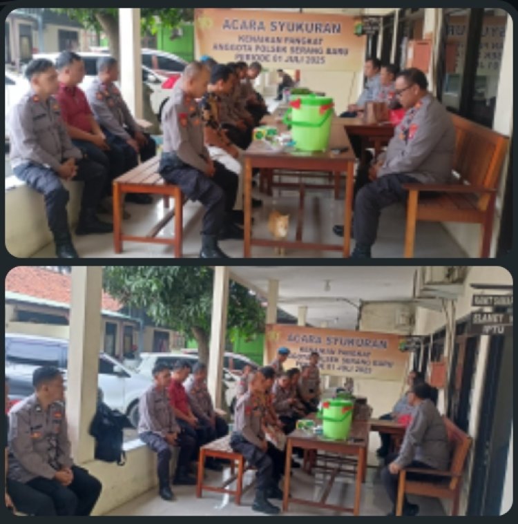 Polsek Serang Baru Gelar Acara Syukuran Kenaikan Pangkat Anggota 