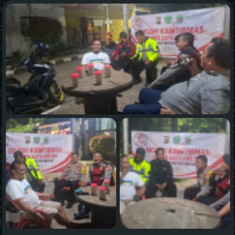 Kanit Intelkam Polsek Serang Baru Beserta Anggota Giat Ngopi Kamtibmas,Berikan Himbauan Kamtibmas Kepada Masyarakat 