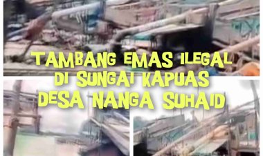 Lapor Pak Kapolda Kalbar, Lanting Jek Penambang Emas Ilegal Tetap Aktif di Sungai Kapuas Wilayah Desa Nanga Suhaid